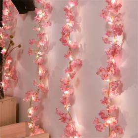 1 Roll; LED Cherry Blossom Lamp String Yard Light New Year Decorations; NOT INCLUDED BATTERIES (1pc 6.56ft 20 Led)