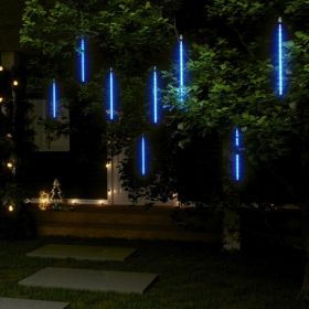 Meteor Lights 8 pcs 1 ft Blue 192 LEDs Indoor Outdoor