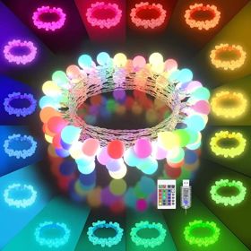 LED String Lights - 16 Color Changing 21.3FT 50 LED Globe Balls Indoor String Light With Remote Multicolor Fairy Lights Strings Decorative Lights (Items: USB 16 Dimming Modes With Remote Control)